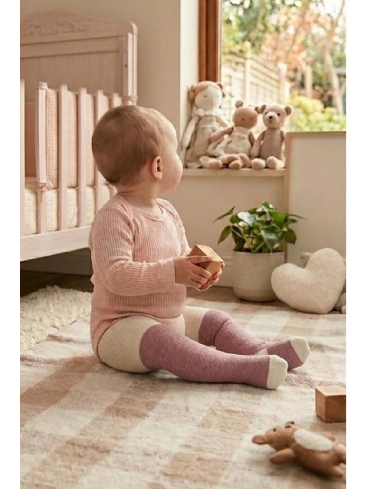 Cocole Socks Kız Bebek Külotlu Çorabı 3lü Set Pamuklu Mercan 0-24 Ay