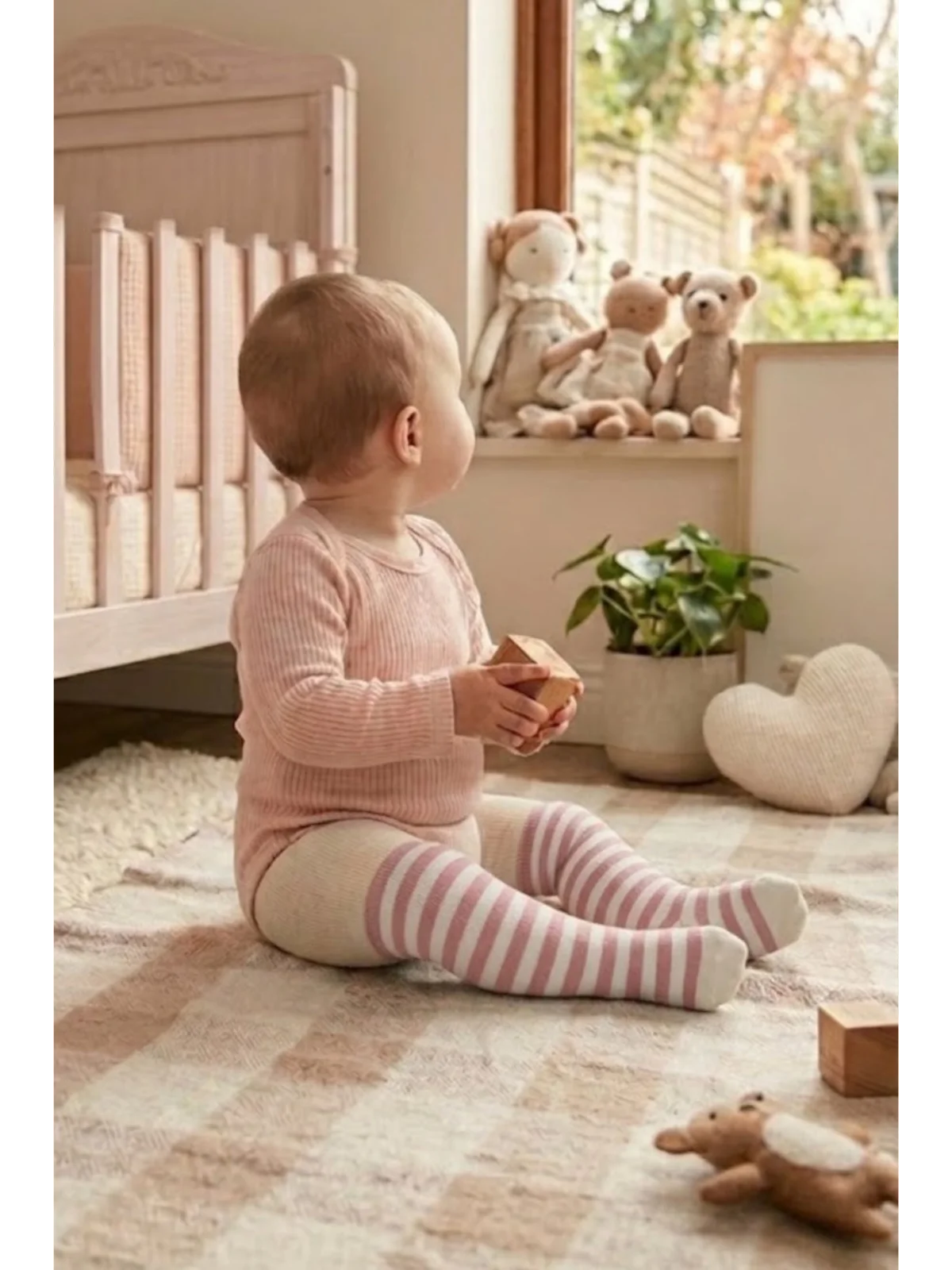 Cocole Socks Kız Bebek Külotlu Çorabı 3lü Set Pamuklu Mercan 0-24 Ay