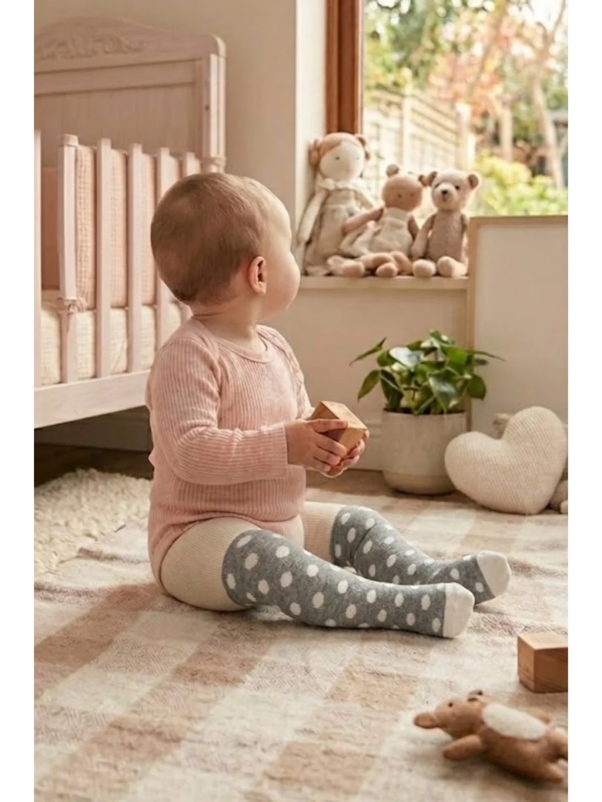 Cocole Socks Erkek Bebek Külotlu Çorabı 3lü Set Pamuklu Gri 0-24 Ay