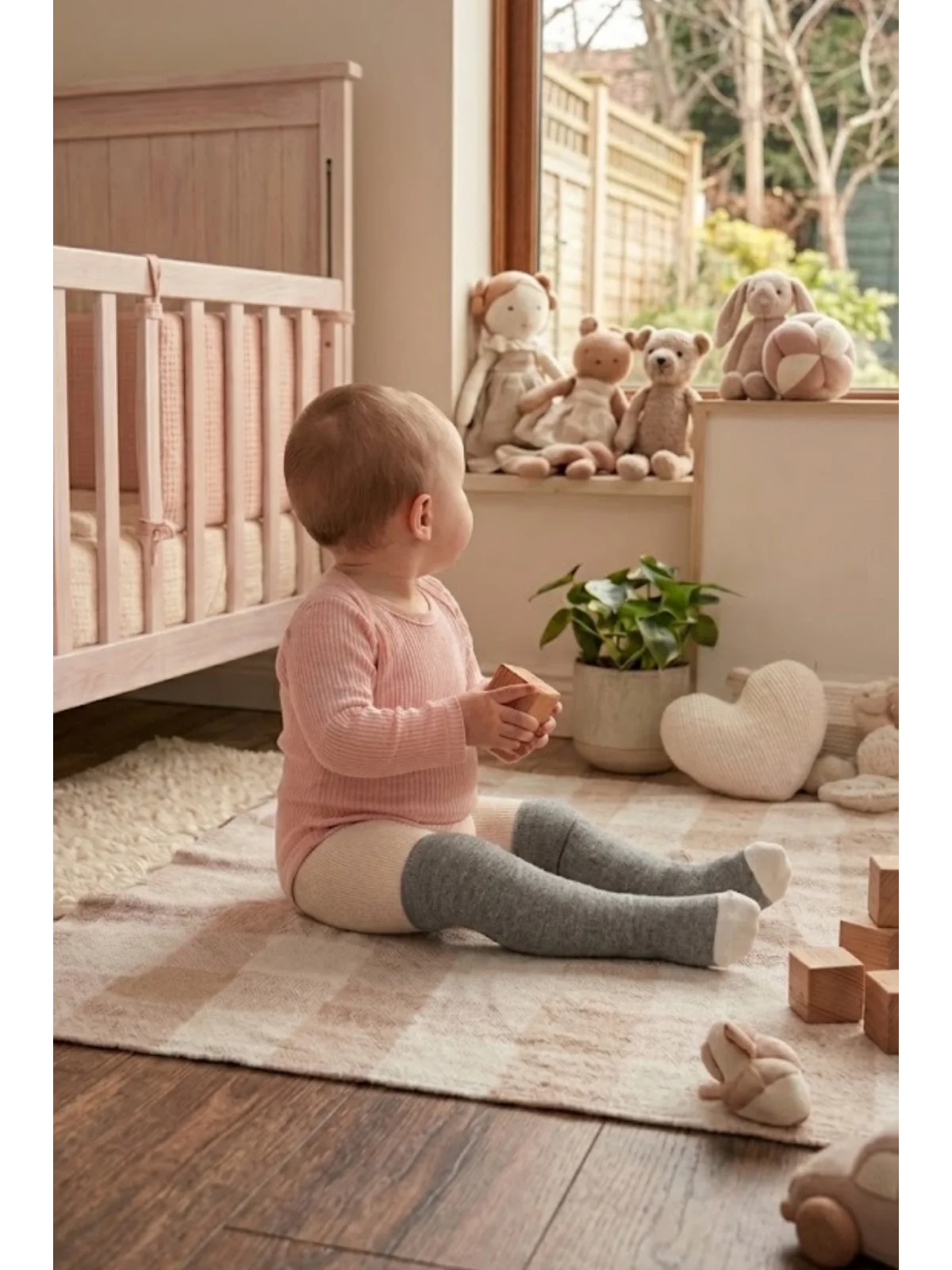 Cocole Socks Erkek Bebek Külotlu Çorabı 3lü Set Pamuklu Gri 0-24 Ay