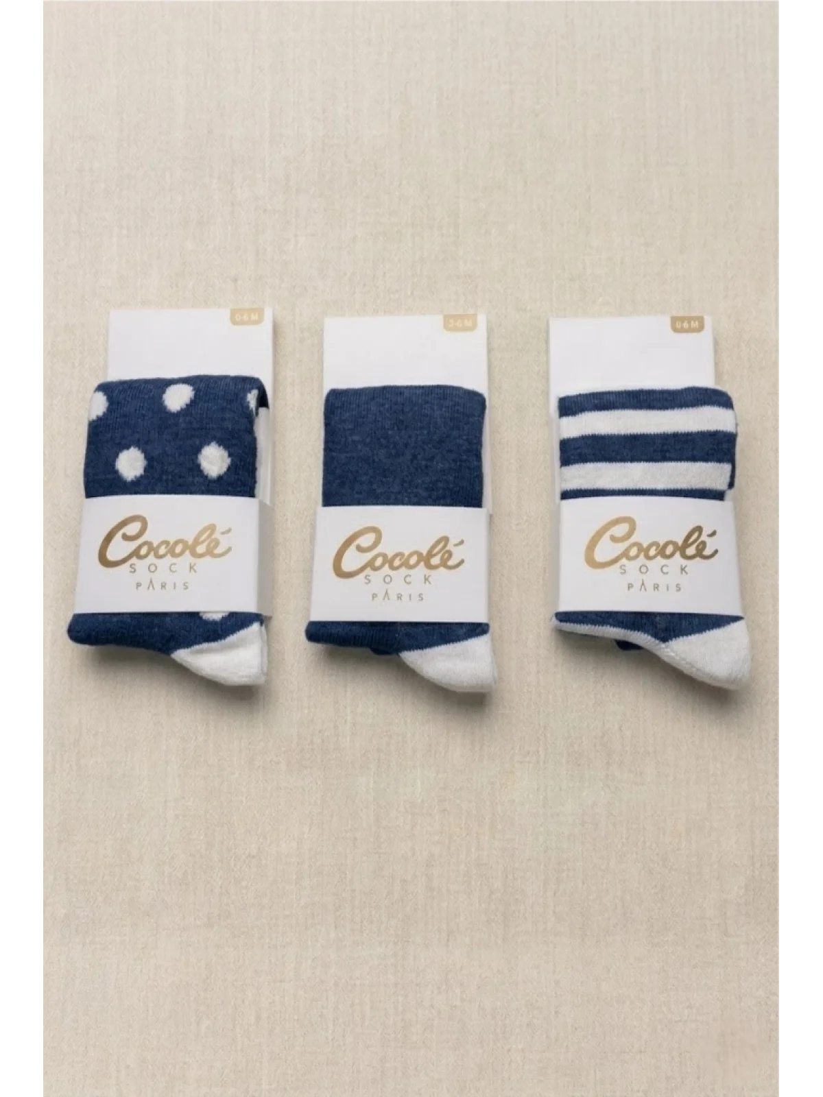 Cocole Socks Erkek Bebek Külotlu Çorabı 3lü Set Pamuklu Lacivert 0-24 Ay