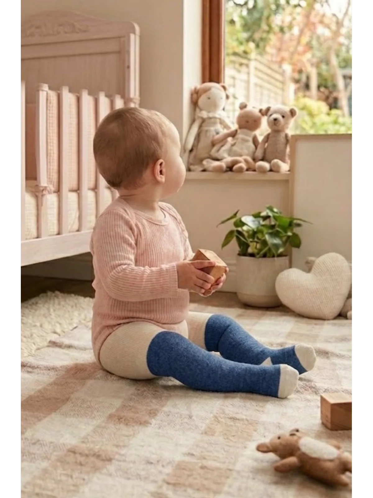 Cocole Socks Erkek Bebek Külotlu Çorabı 3lü Set Pamuklu Lacivert 0-24 Ay
