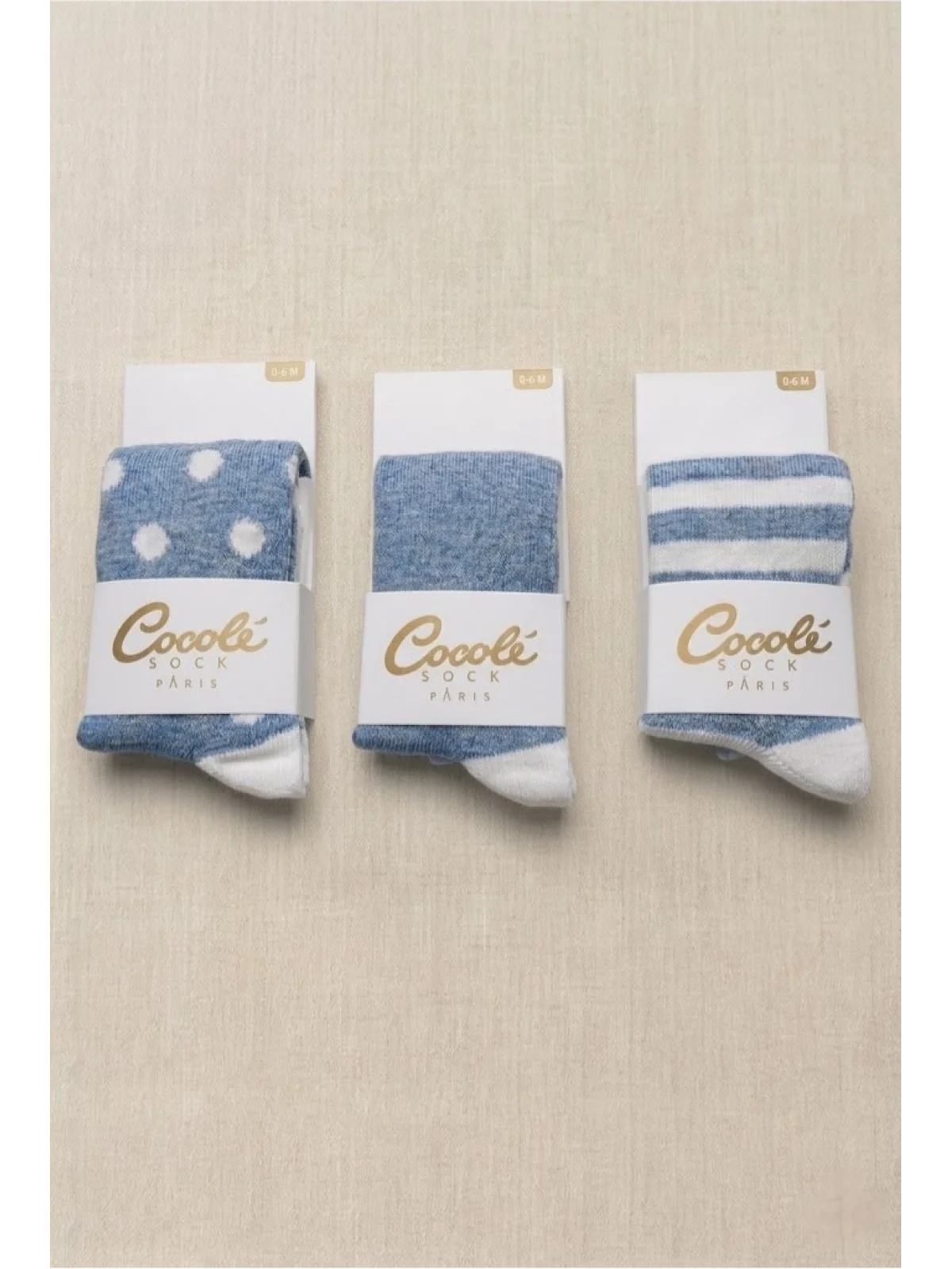 Cocole Socks Erkek Bebek Külotlu Çorabı 3lü Set Pamuklu Mavi 0-24 Ay
