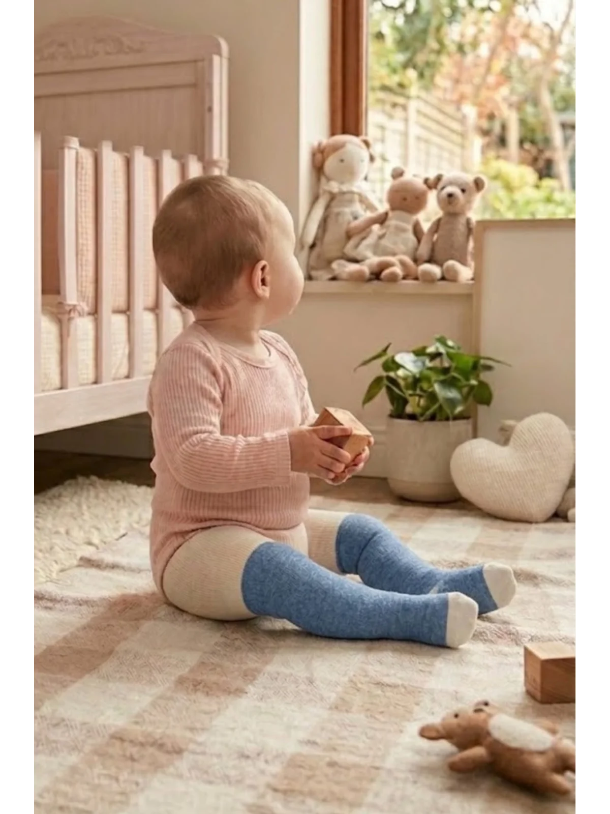 Cocole Socks Erkek Bebek Külotlu Çorabı 3lü Set Pamuklu Mavi 0-24 Ay