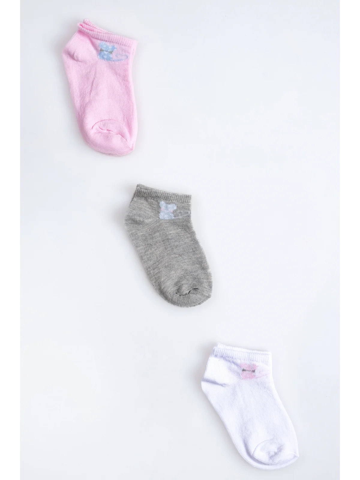 Cocole Socks Kız Bebek Patik Çorabı 3’lü Set – Pamuklu Minik Figürlü Hayvan Desenli