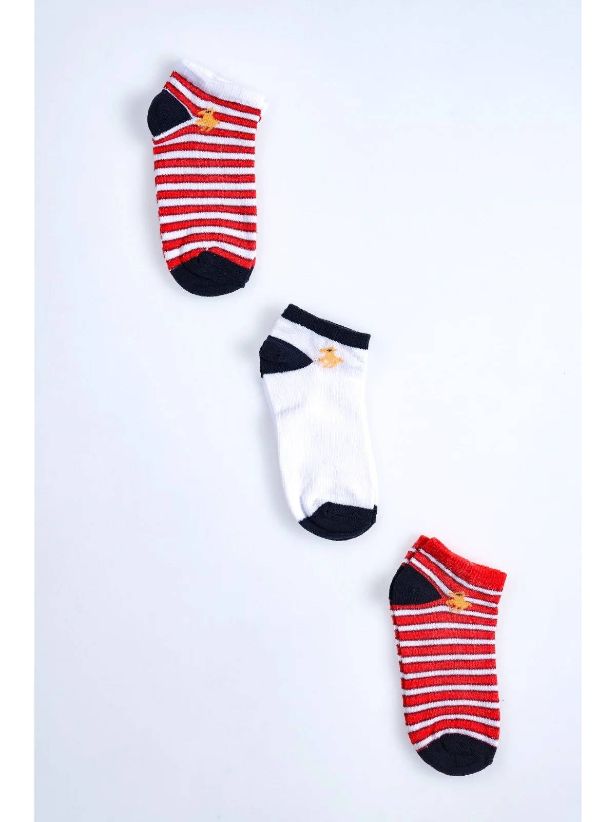Cocole Socks Erkek Bebek Patik Çorabı 3’lü Set – Pamuklu Çizgili & Sade Desenli