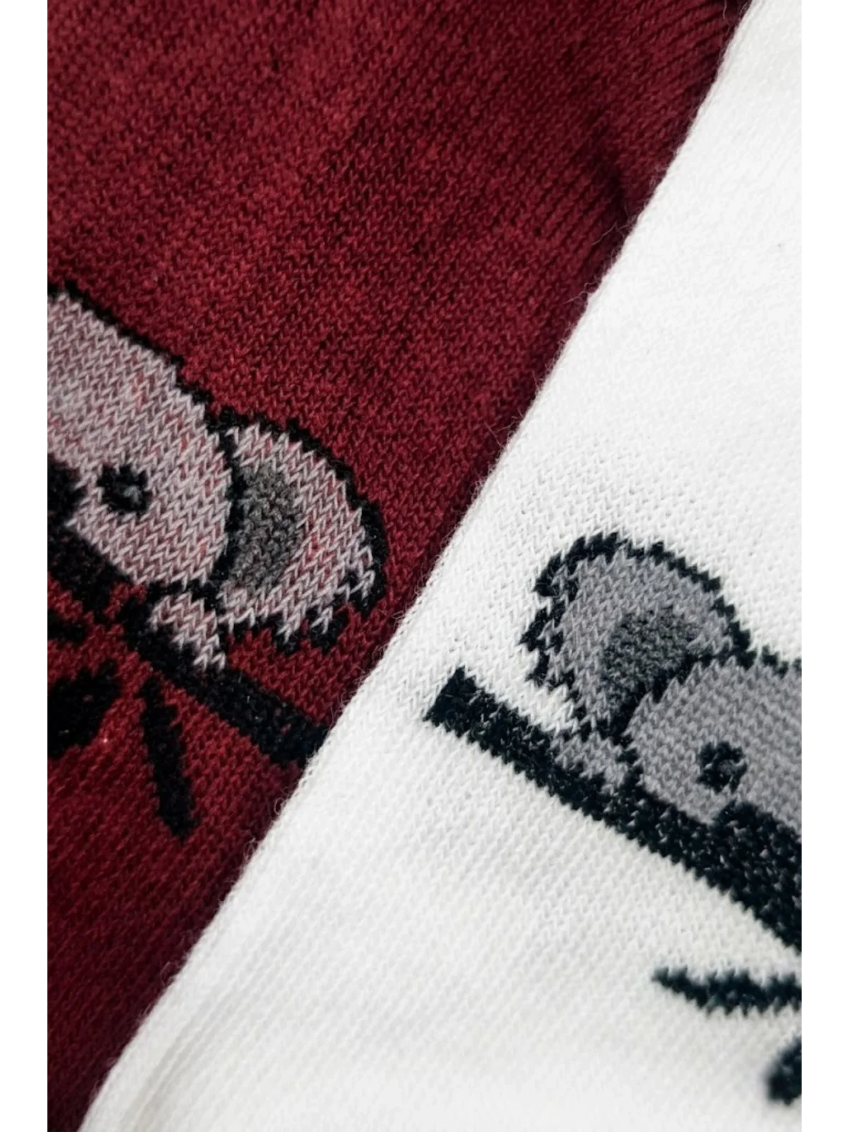 Cocole Socks Çocuk Patik Çorabı 2’li Set Pamuklu Beyaz & Bordo Koala Desenli