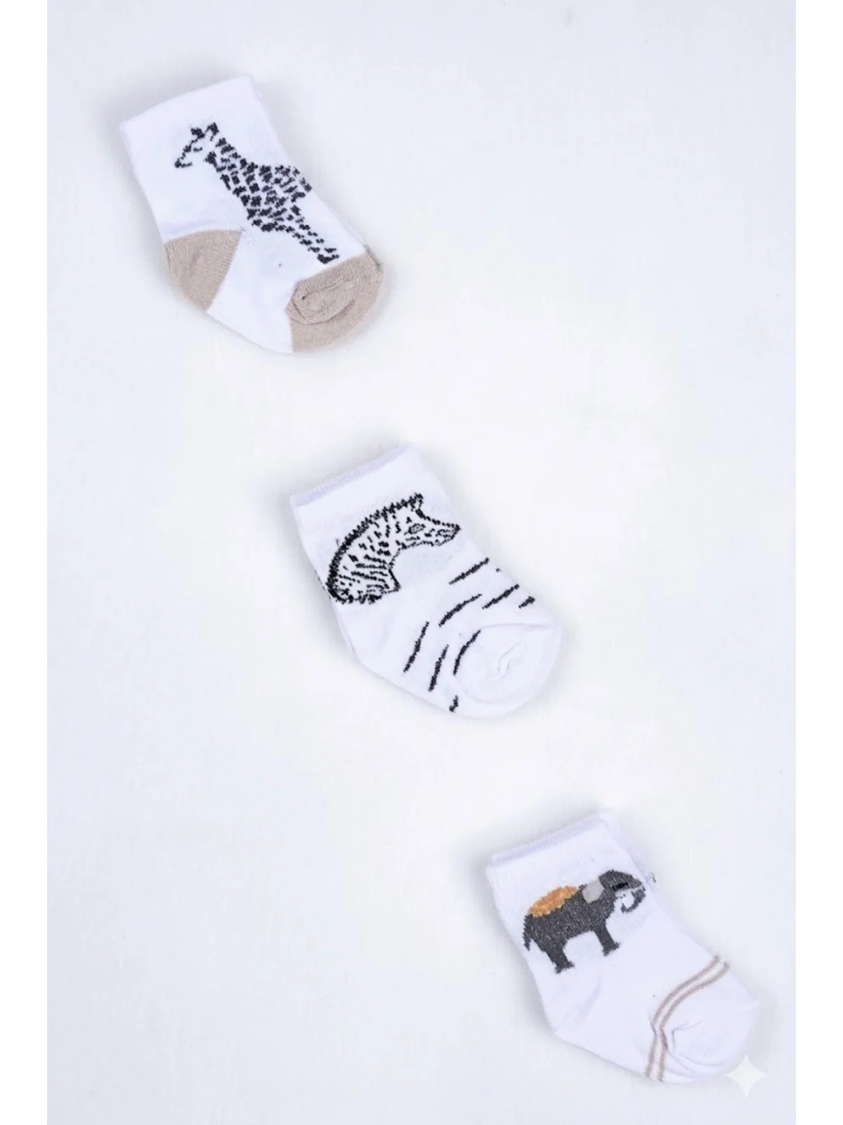 Cocole Socks Erkek Çocuk Soket Çorabı 3’lü Set – Pamuklu Safari & Hayvan Figürü Desenli