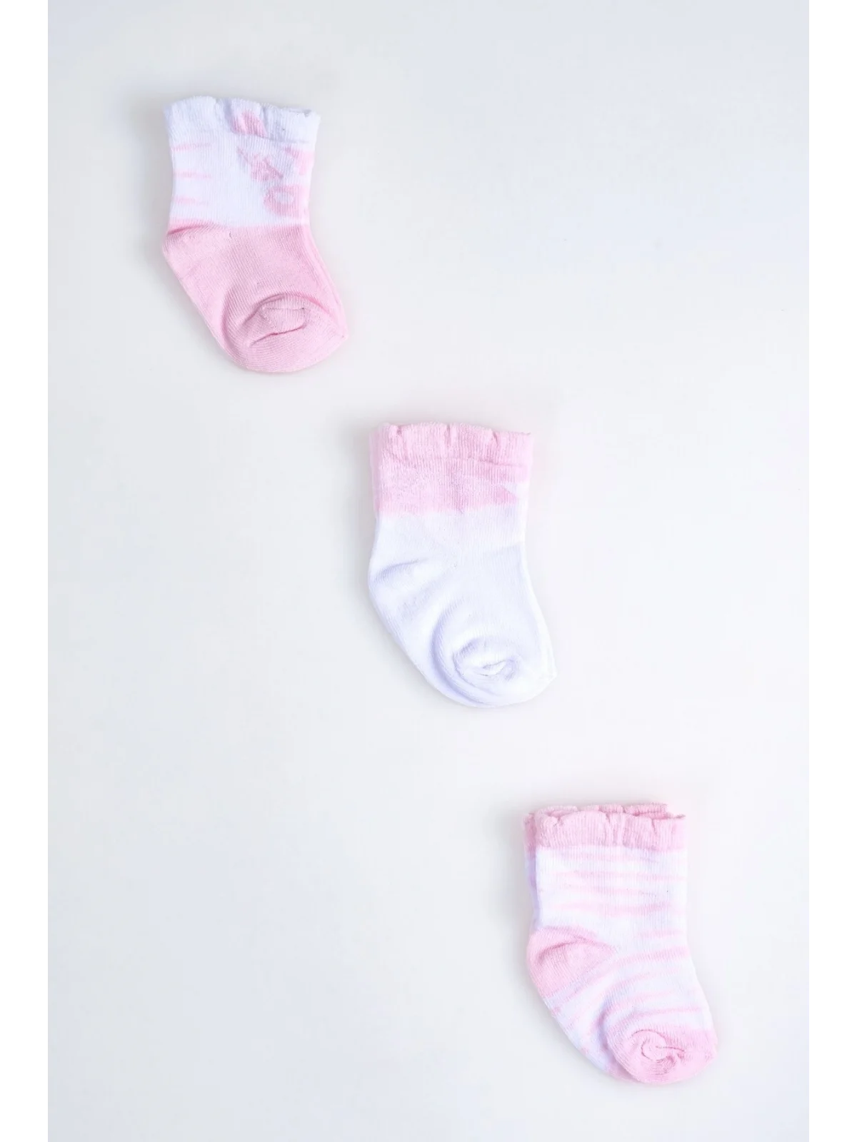 Cocole Socks Kız Çocuk Soket Çorabı 3’lü Set – Pamuklu Fırfırlı Bilekli & Çizgili Desenli