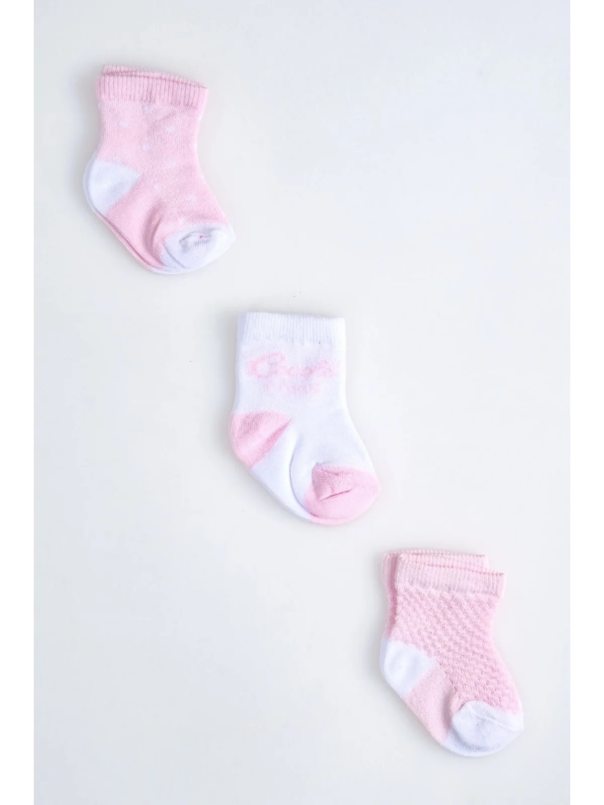 Cocole Socks Kız Çocuk Soket Çorabı 3’lü Set – Pamuklu Özel Logolu Seri & Kabartma Desenli