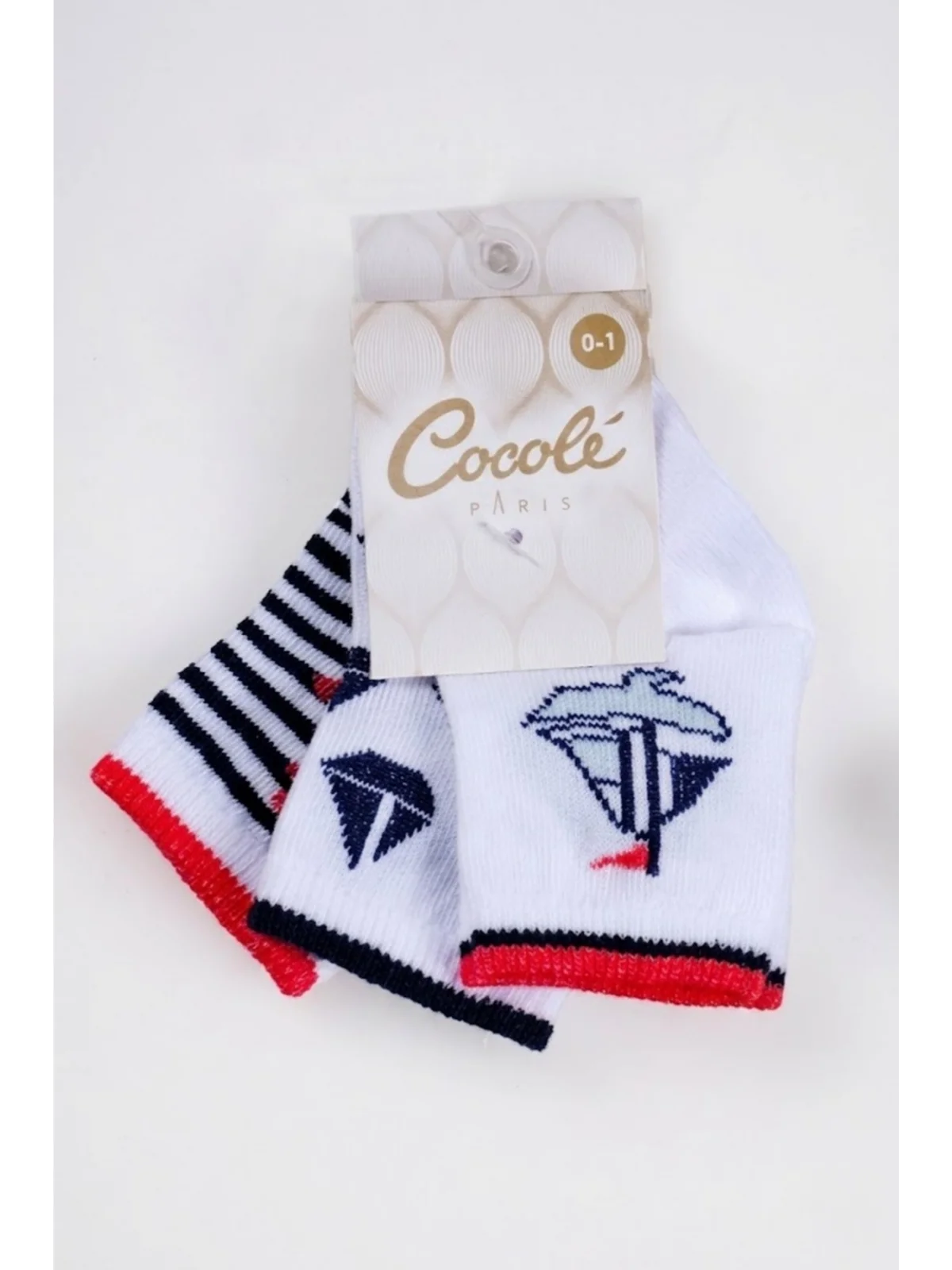 Cocole Socks Erkek Çocuk Soket Çorabı 3’lü Set – Pamuklu Yelkenli & Çapa Desenli
