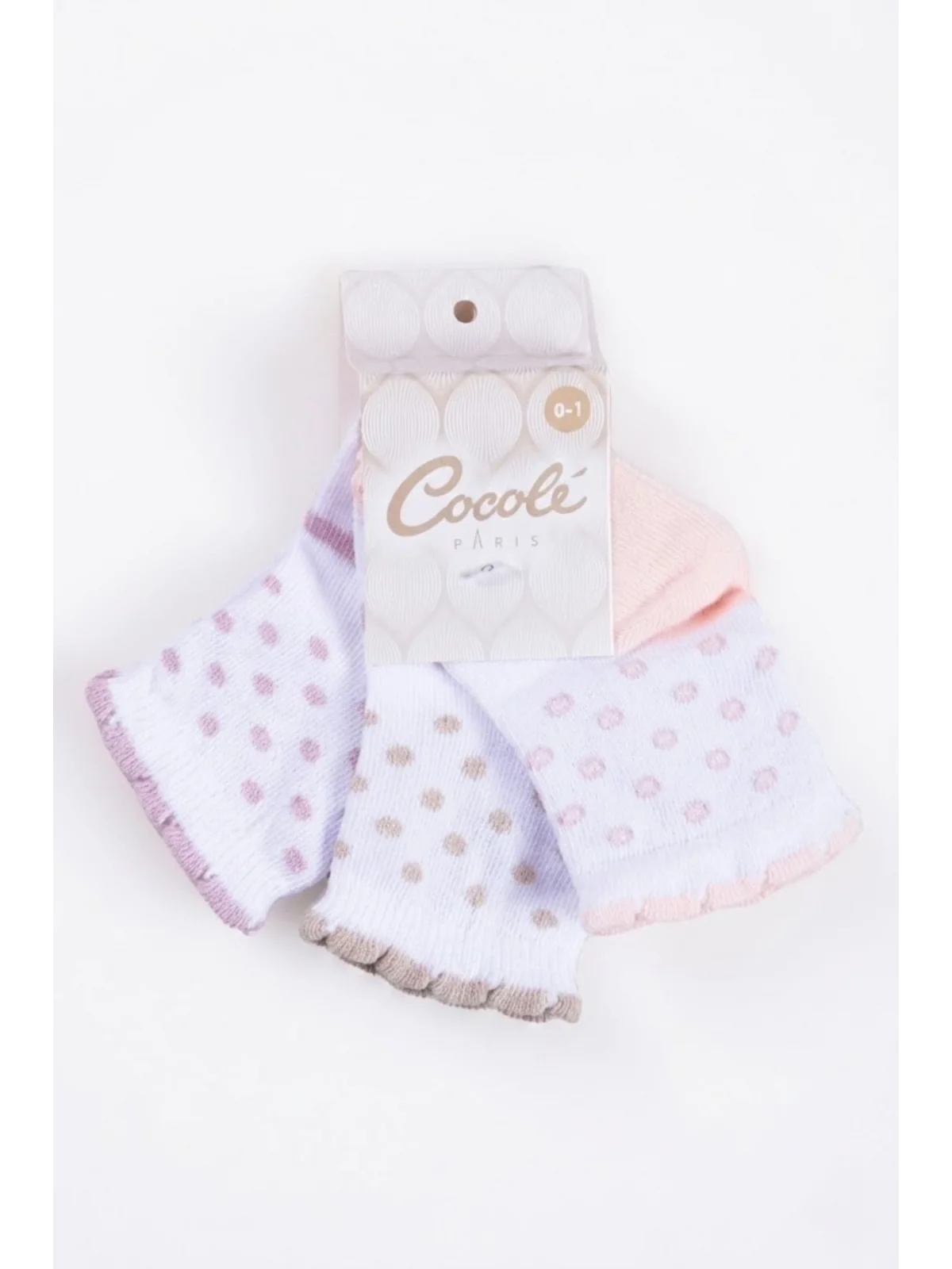 Cocole Socks Kız Çocuk Soket Çorabı 3’lü Set – Pamuklu Fırfırlı Bilekli & Puantiye Desenli