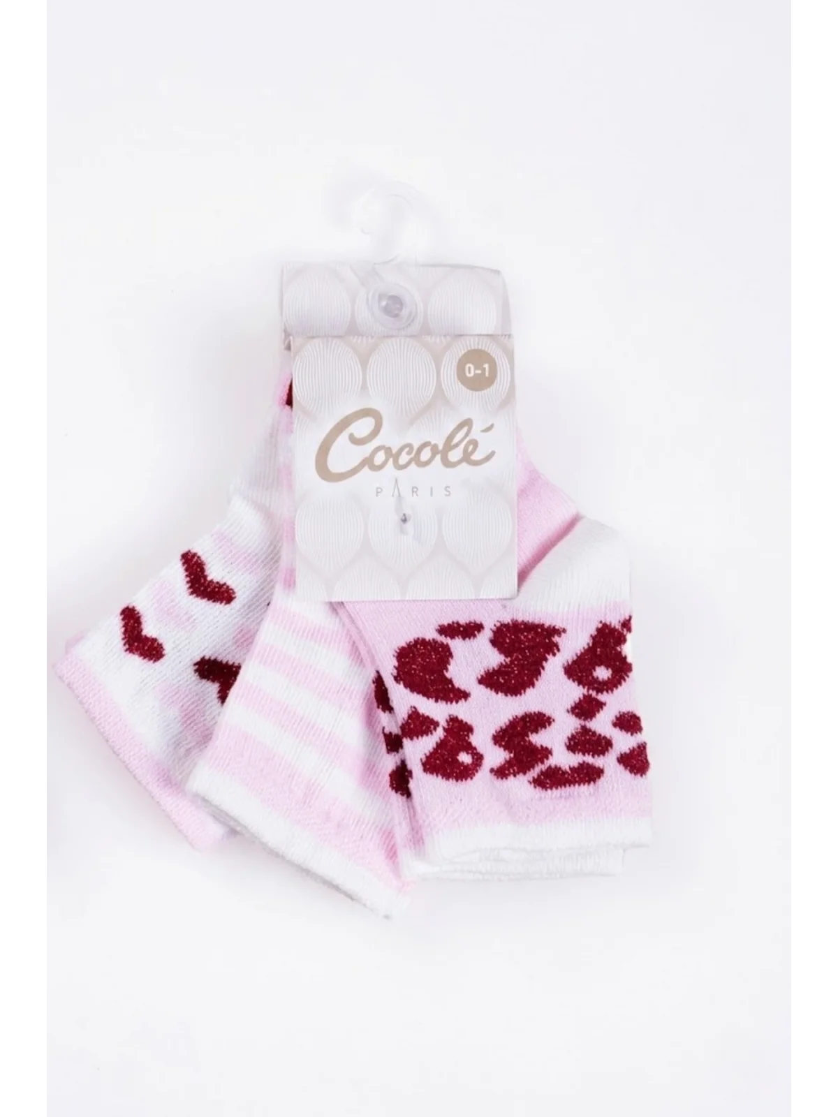 Cocole Socks Kız Çocuk Soket Çorabı 3’lü Set – Pamuklu Çizgili & Kalpli Desenli