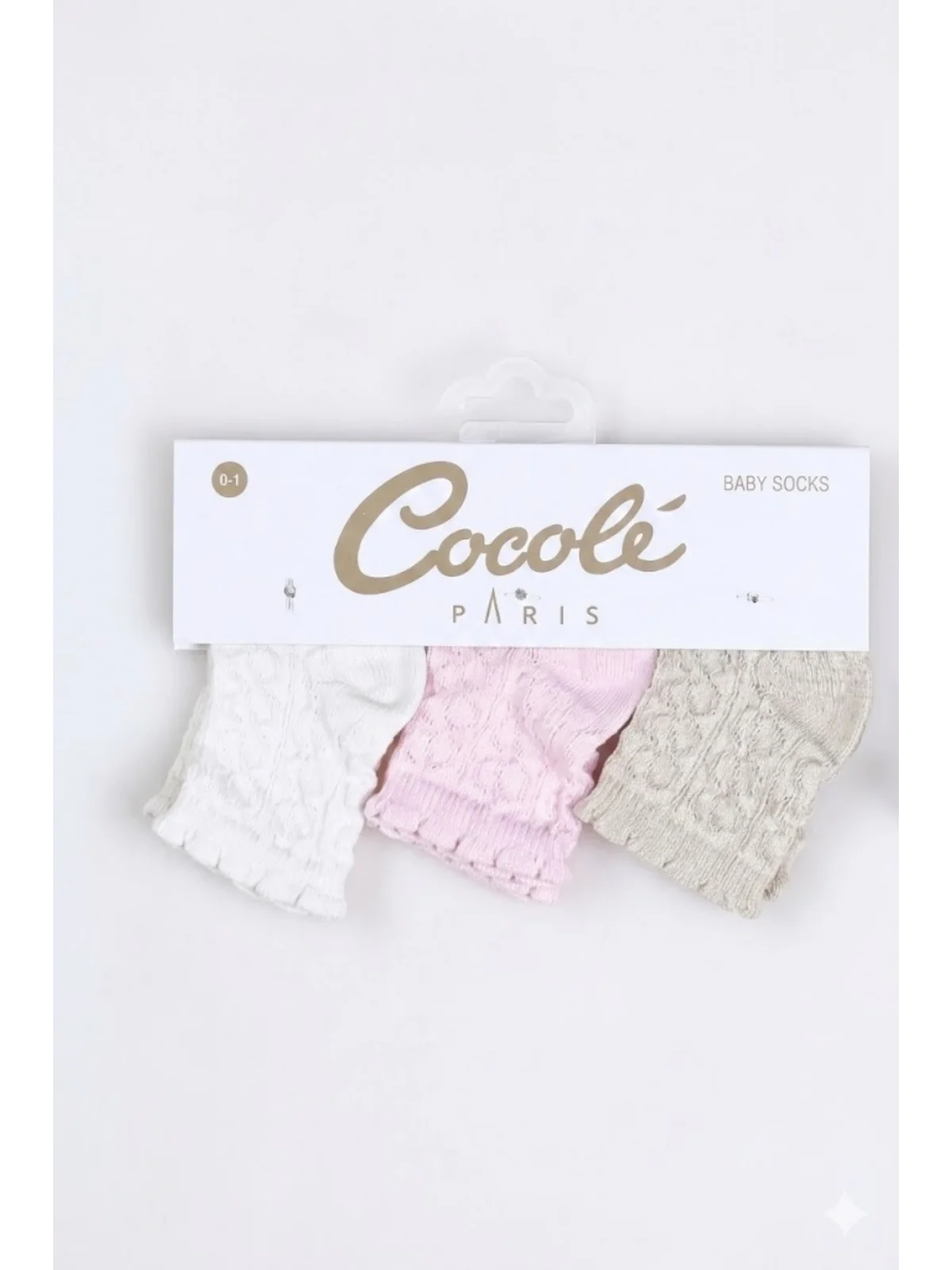 Cocole Socks Kız Bebek Soket Çorabı 3’lü Set – Pamuklu Klasik Seri & Saç Örgü Desenli