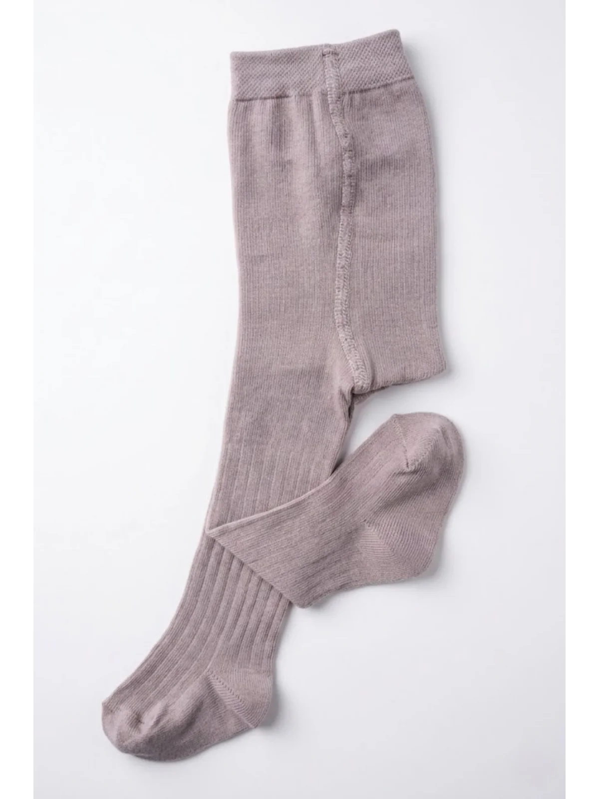 Cocole Socks Kız Bebek Külotlu Çorabı Pamuklu Gül Kurusu Derby Çizgili 0-24 Ay