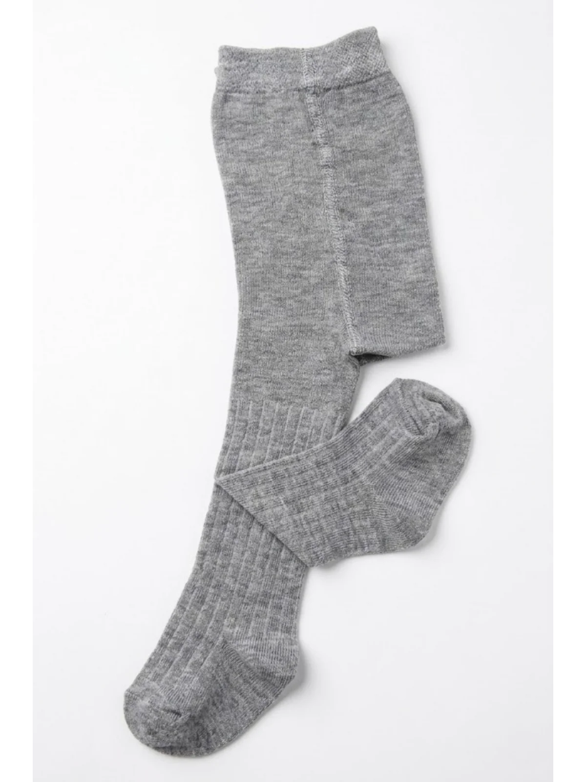 Cocole Socks Kız Bebek Külotlu Çorabı Pamuklu Gri Derby Çizgili 0-24 Ay