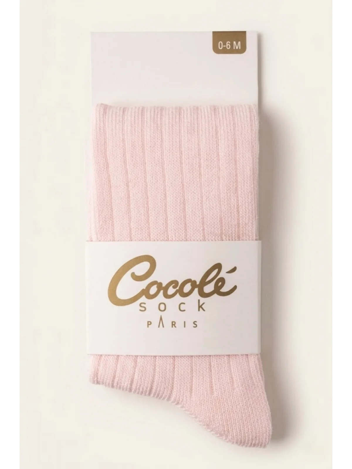 Cocole Socks Kız Bebek Külotlu Çorabı Pamuklu Pembe Derby Çizgili 0-24 Ay