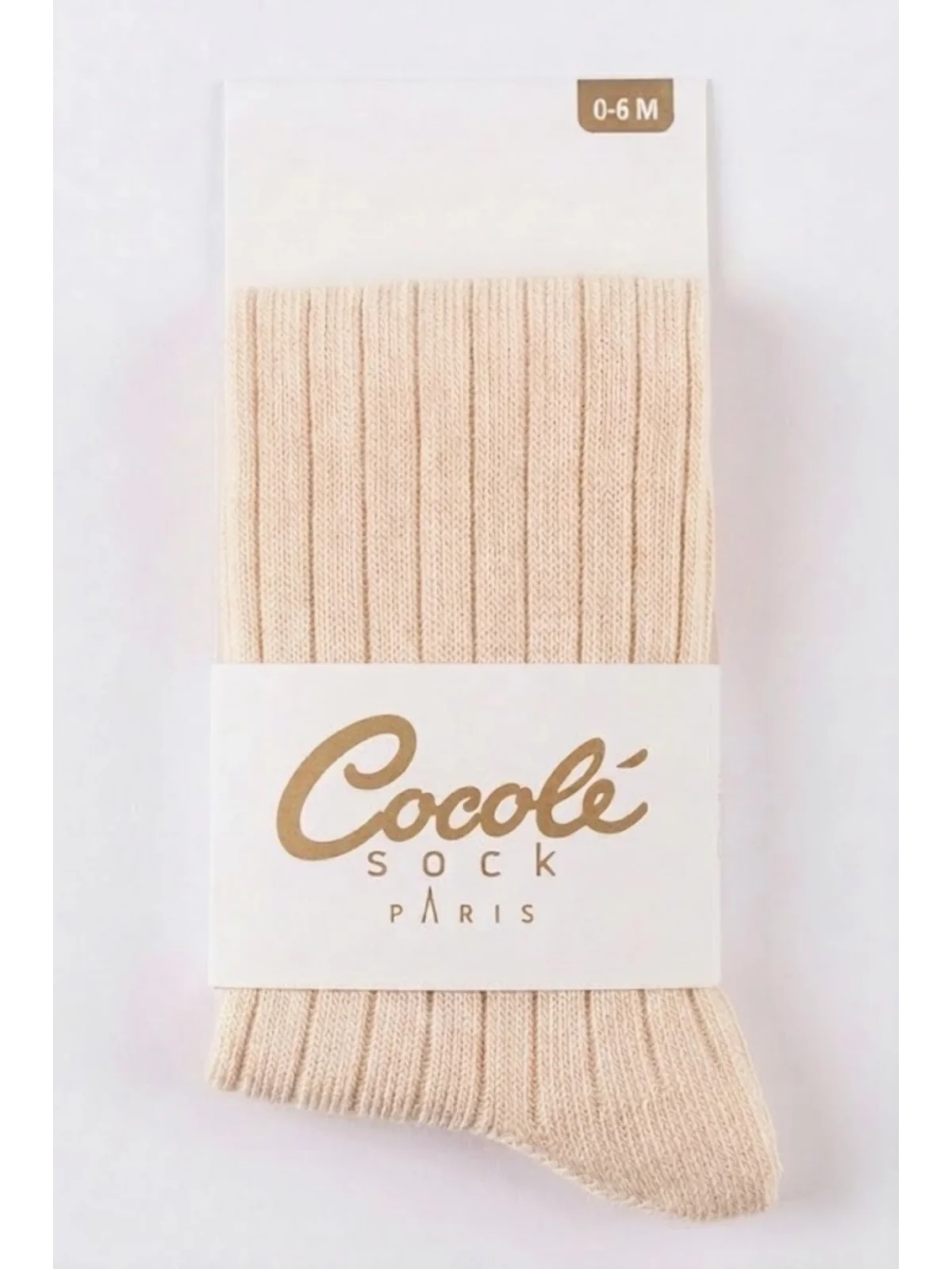Cocole Socks Kız Bebek Külotlu Çorabı Pamuklu Somon Derby Çizgili 0-24 Ay