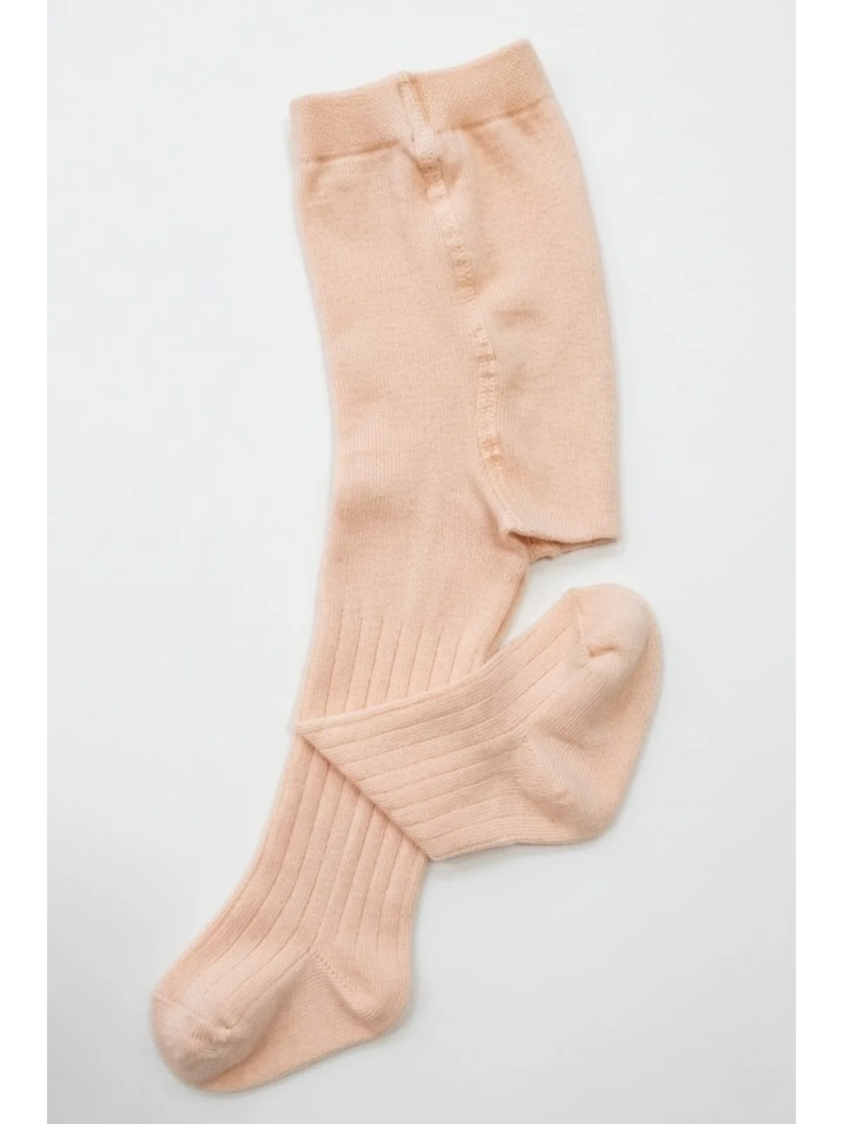 Cocole Socks Kız Bebek Külotlu Çorabı Pamuklu Somon Derby Çizgili 0-24 Ay