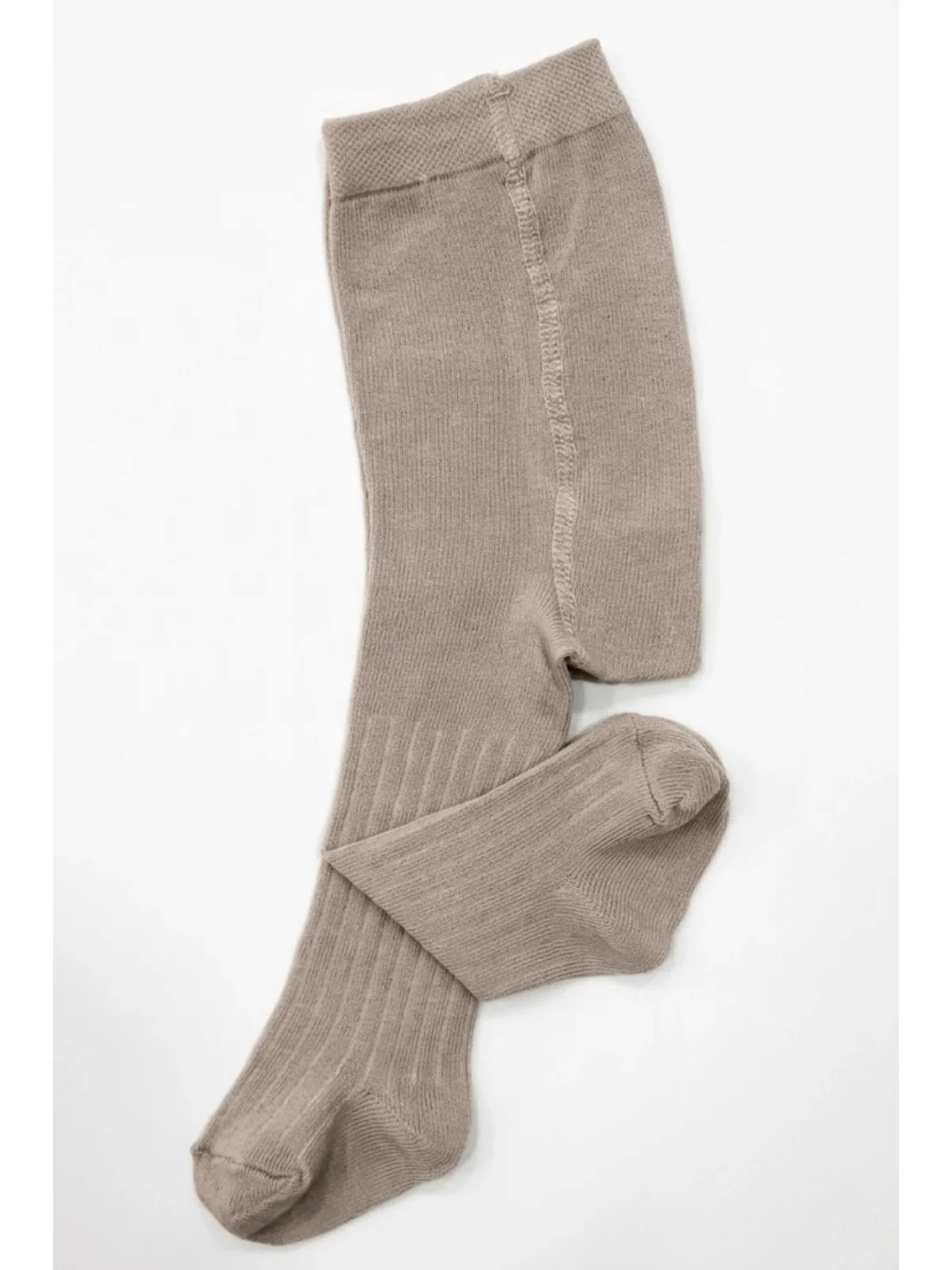Cocole Socks Kız Bebek Külotlu Çorabı Pamuklu Bej Derby Çizgili 0-24 Ay