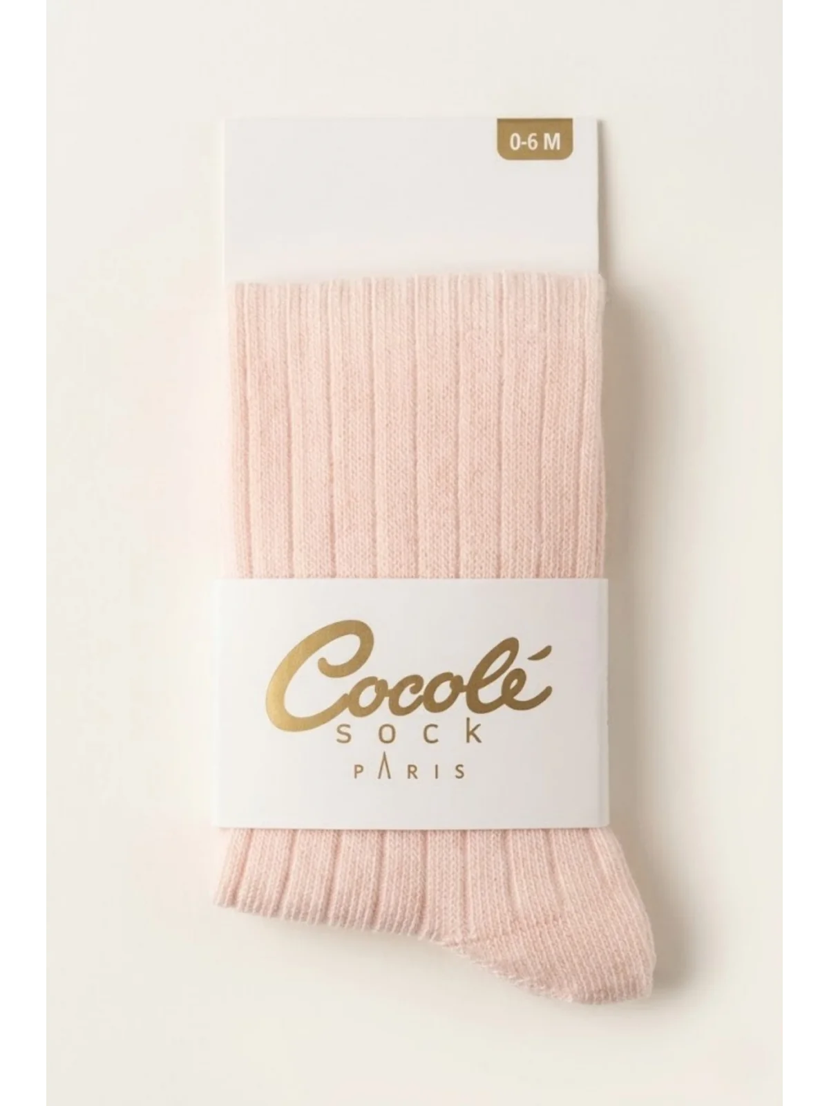 Cocole Socks Kız Bebek Külotlu Çorabı Pamuklu Açık Pembe Derby Çizgili 0-24 Ay