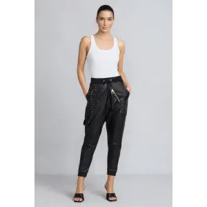 Focus Joger Sunu Deri Beli Ve Paçası Latikli Pantolon