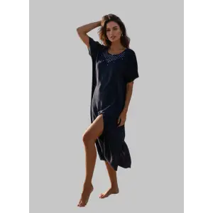 Patmos ada ithal Nakış yaka detay Tasarım Plaj Elbise S 2026