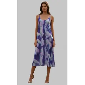 New Jersey Askılı Desenli Elbise Tasarım 2026