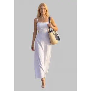 Safra korti Ayrobin Keten Bağlama Detay Elbise Tasarım