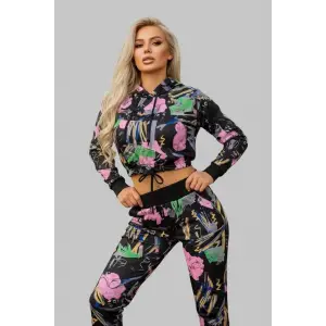 Gigi Dijital Baskı Kapüşonlu Dalgıç Eşofman Takım