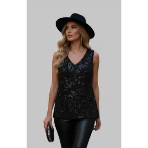 Giulia İthal Şifon Tül İşlemeli Tasarım Bluz S 2026