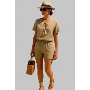 Maria Organik Keten Şortlu İkili Takım Tasarım W 2026