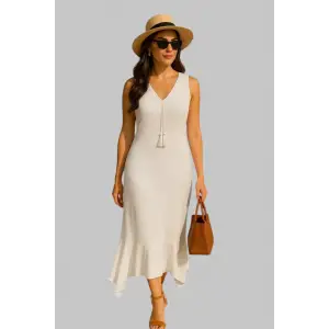 Monaco Brode Örme Elbise Şık Trend