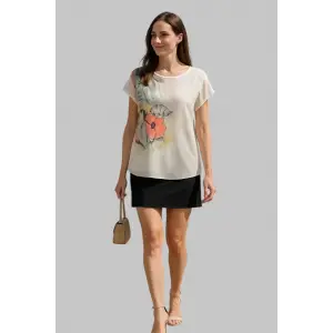 Renita Dijital Baskı Şifon Bluz