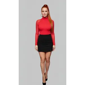 Seranita Likra tül detay Örme Bluz Tasarım