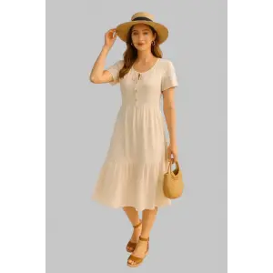 Tamara Beyaz penye Tasarım Elbise W 2026