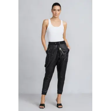 Focus Joger Sunu Deri Beli Ve Paçası Latikli Pantolon