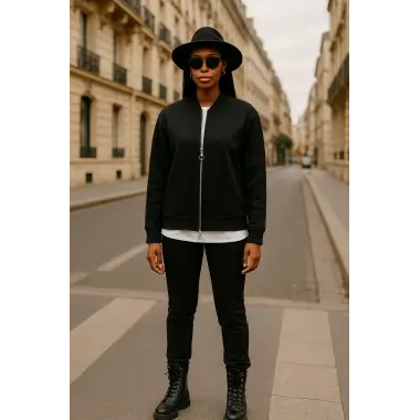 Zegata Fermuarlı Bomber Örme Ceket