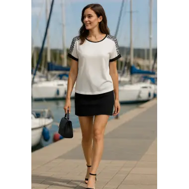 Tiana Omuz File Payet Detay Şifon Bluz