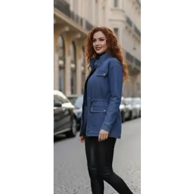 Davila Bağlama Detay Çift Cep Trençkot Ceket