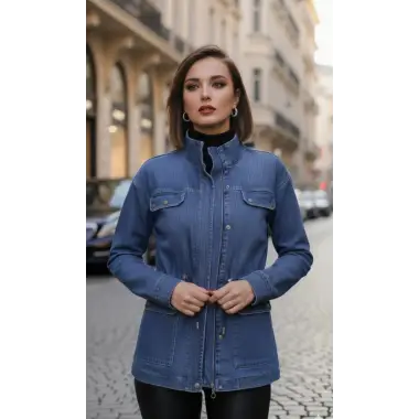 Davila Bağlama Detay Çift Cep Trençkot Ceket