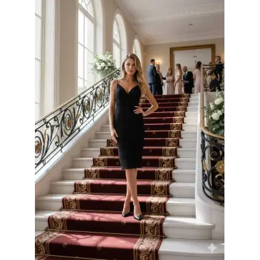 Donetella İthal Dantel Brode Tasarım Elbise S 2026