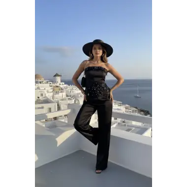 Alexandra saint İkili Saten Crop Takım Tasarım 2026