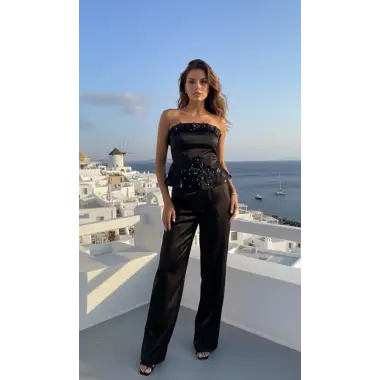 Alexandra saint İkili Saten Crop Takım Tasarım 2026