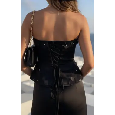 Alexandra saint İkili Saten Crop Takım Tasarım 2026