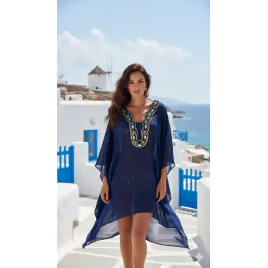 İsland İthal yaka detay Şifon pareo Tasarım S 2026