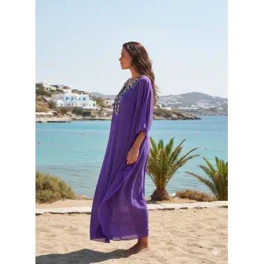 Grecee İhtal yaka detay şifon Pareo Tasarım S 2026