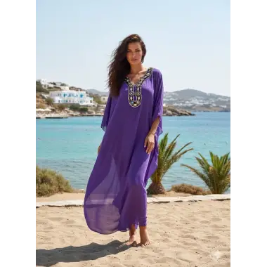 Grecee İhtal yaka detay şifon Pareo Tasarım S 2026