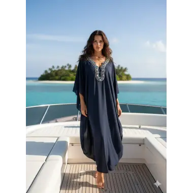 Sisam İthal yaka detay Krep Pareo Tasarım S 2026