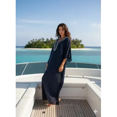 Sisam İthal yaka detay Krep Pareo Tasarım S 2026